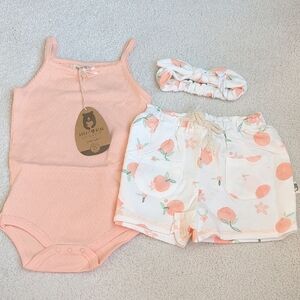 Peach Kids Matching Set with Headband
